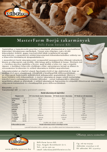 Borjú takarmányok