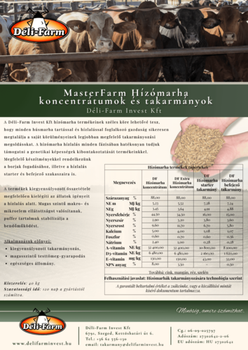 Hízómarha takarmányok